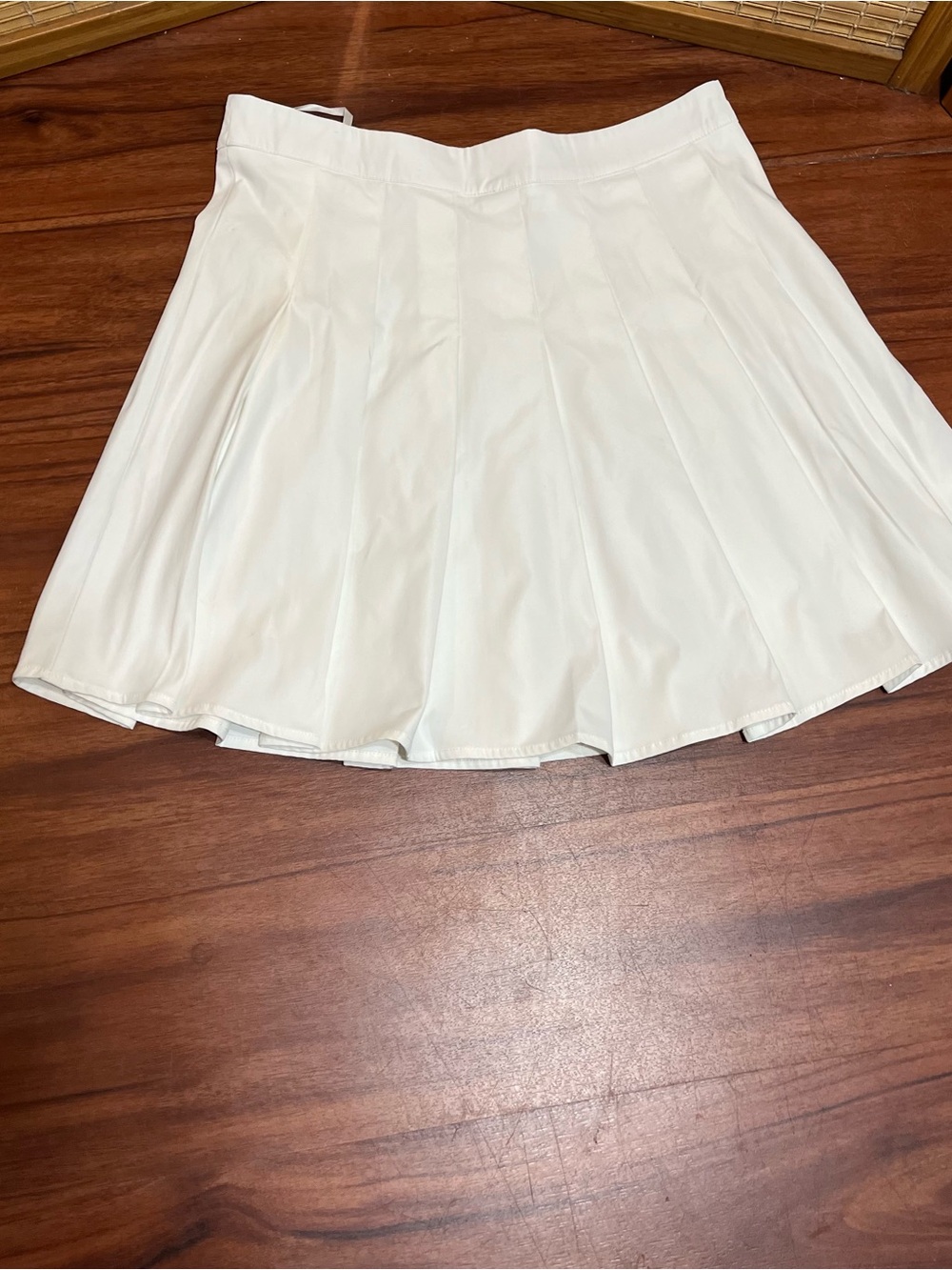 SHEIN Solid White Pleated Side Zipper Sports Skirt Tennis Skirt Preppy Spirit Xl